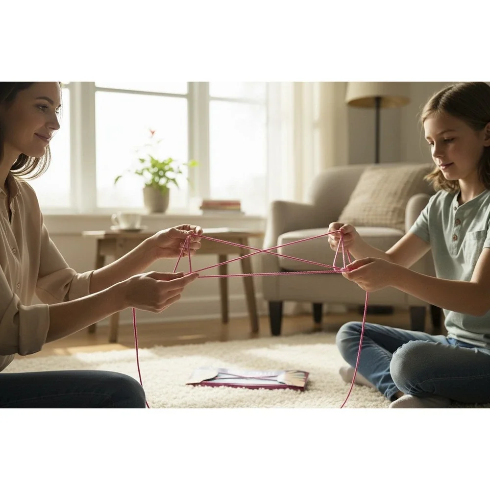 Lagoon Cat's Cradle String Game Kids OS Pink Brand New Classic‎ Retro Toy